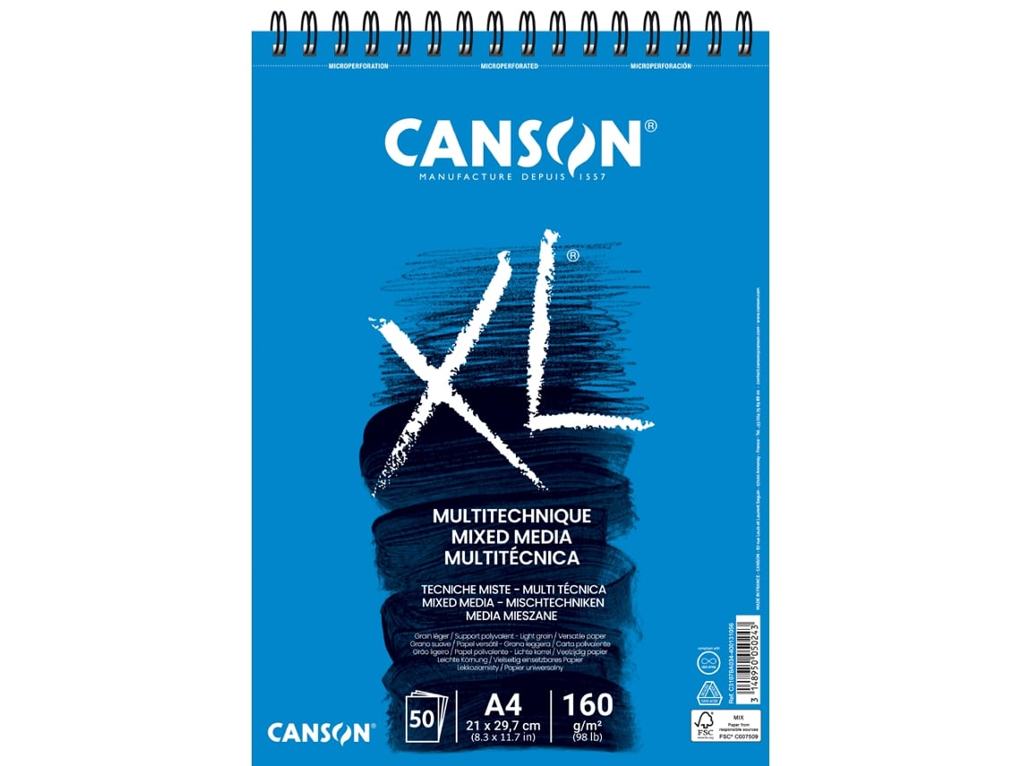Bloco de Estudo CANSON Xl Mixed Media Din A3