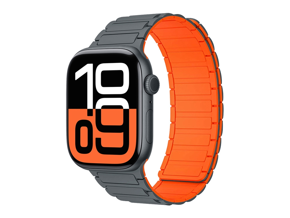 Bracelete Para Apple Watch 42/44/45/46/49mm Cinza-laranja Cuich