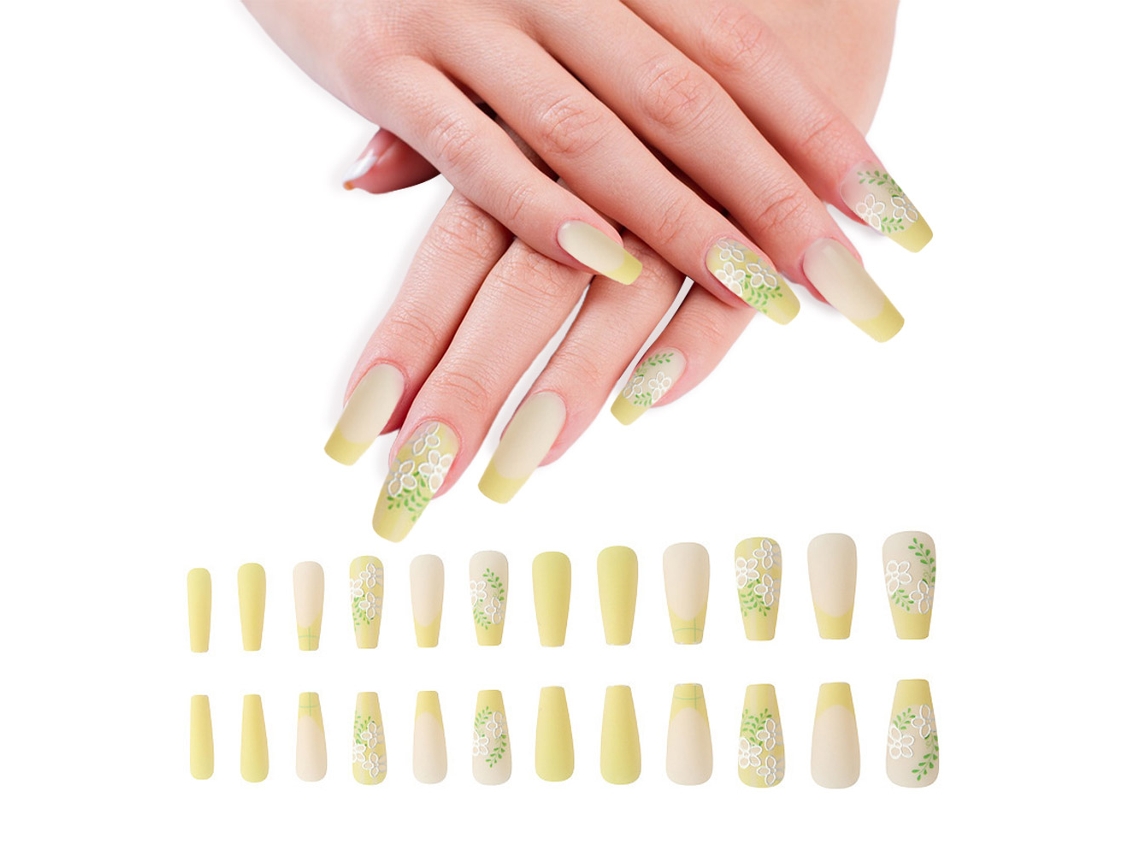 Unhas Unhas Postiças Foscas Série De Unhas De Cobertura Total Unhas Resistentes Ao Desgaste Unhas Acabadas Unhas Vestíveis -Estilo1 ZMDECQNA 24 Un