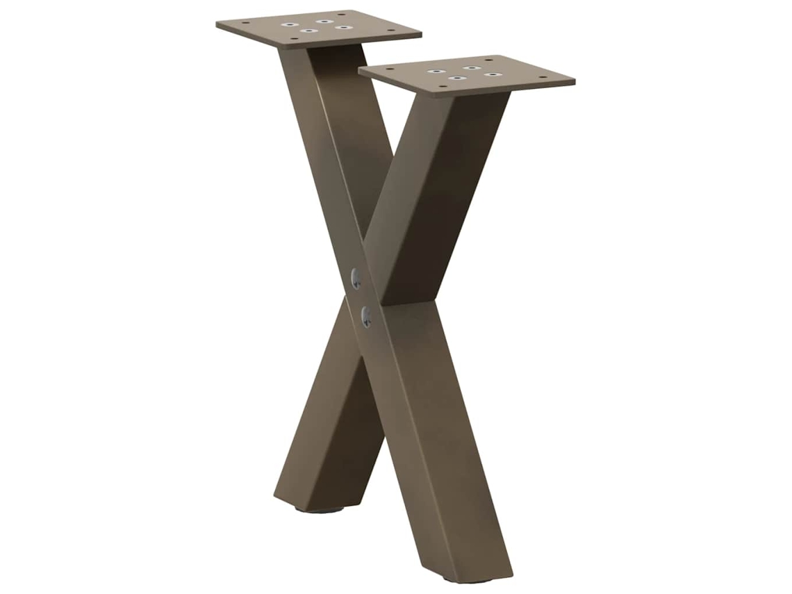 Vidaxl Pés Para Mesa De Centro Em Formato De X, 2 Peças, Aço Natural, 37x(30-31) Cm, Aço