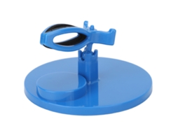 Suporte para frasco de esmalte reclinável Rebe-porta, ferramenta auxiliar para salões de beleza e escolas de manicure, azul.