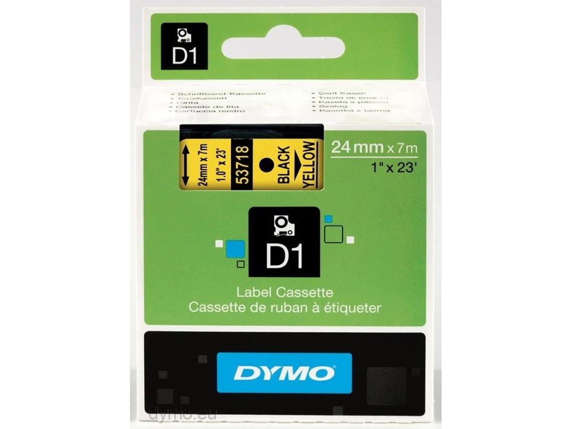 CINT ETIQ DYMO D1 24MMX7M NG/AM S0720980