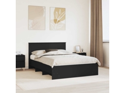 Vidaxl Estrutura Da Cama Preto 140 X 200 Cm Derivados De Madeira