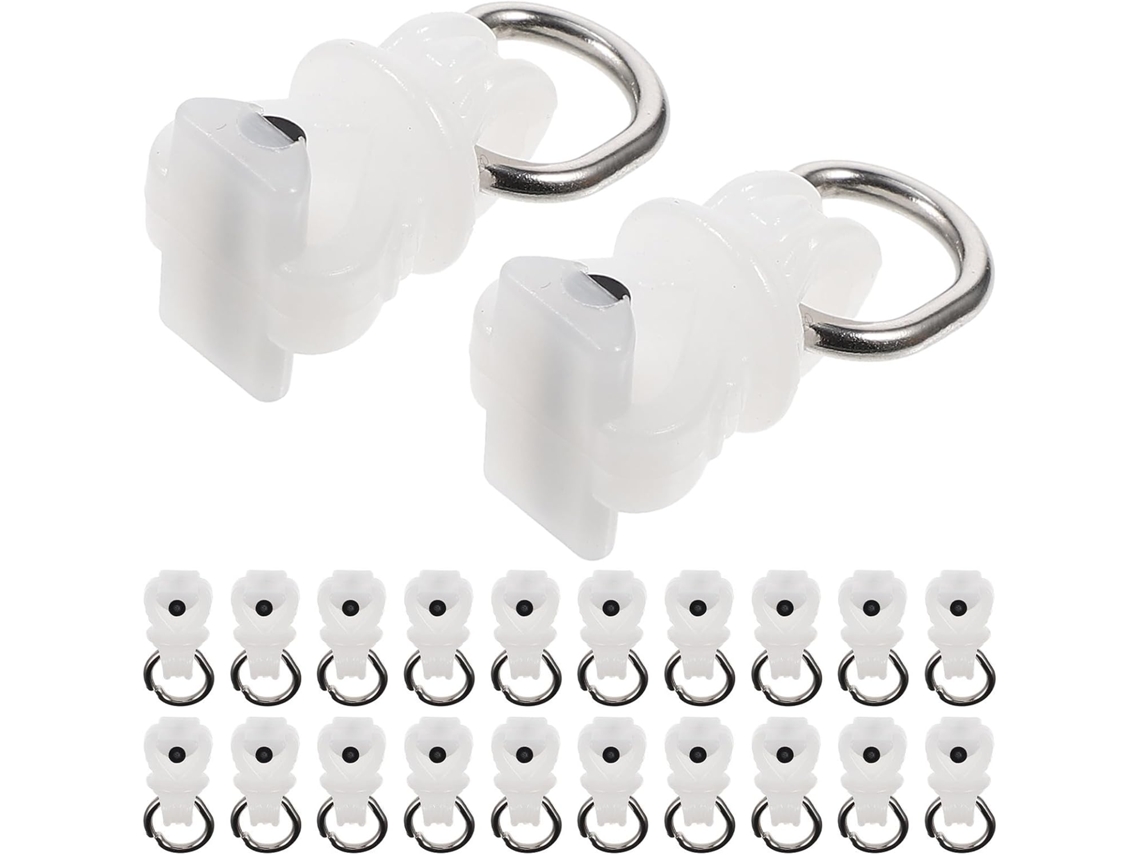 Mipcase Conjunto De 100 Rodízios Para Cortina Em Metal E Plástico Branco, Silenciosos E Duráveis Para Trilhos De Cortina