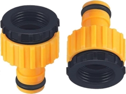 Conector De Mangueira 2 Em 1 Plástico Com Rosca 3/4" E 1/2" Para Jardim Externa Pacote 2