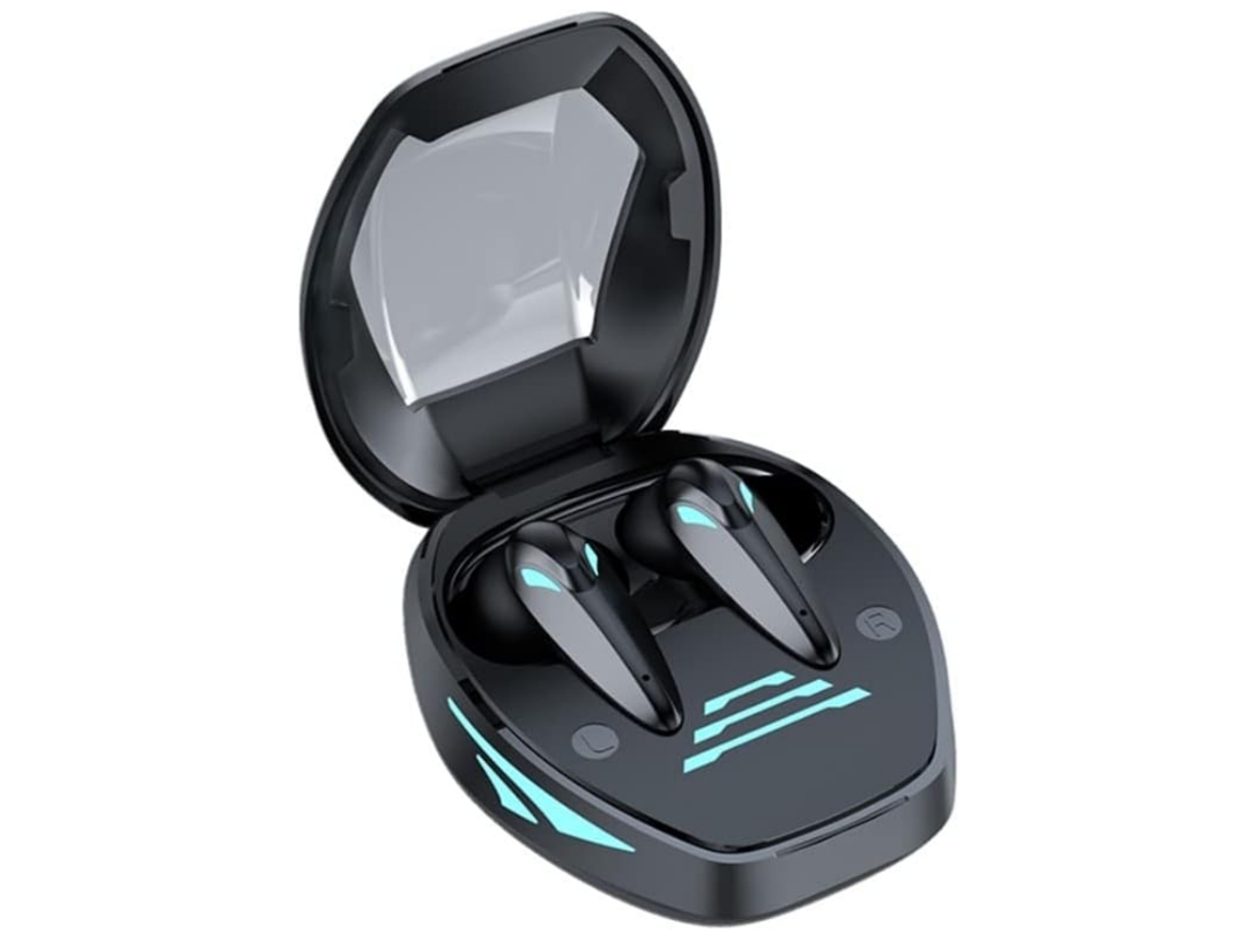Fones Bluetooth com Cancelamento de Ruído, IPX6, Intra auricular, à Prova d'Água, Estojo de Carregamento, Microfone, Toque, Graves Preto JIAPEI