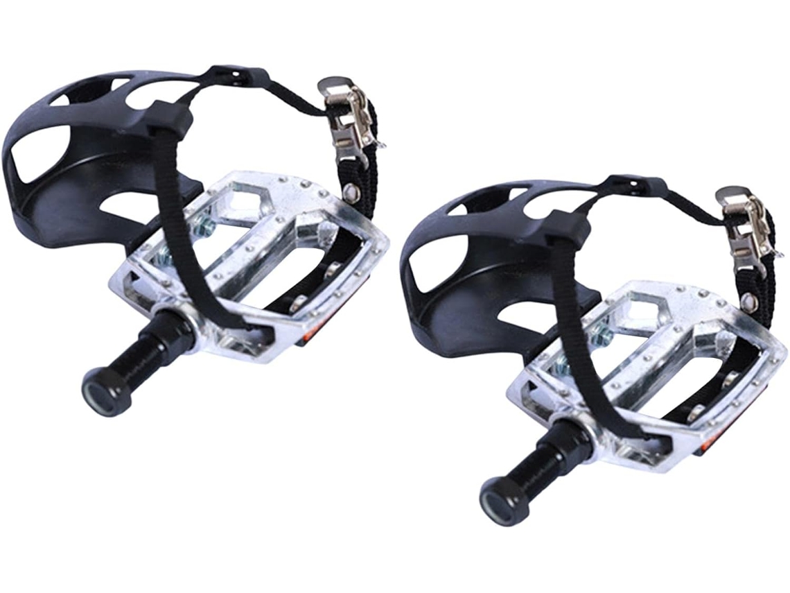 Conjunto de 2 pedais antiderrapantes para bicicleta ergométrica.