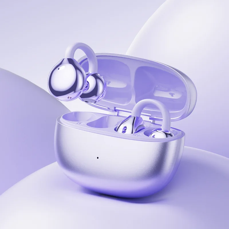 (roxo) Fones De Ouvido Bluetooth 5.4 De Design Aberto Com Cancelamento De Ruído Por Ia E Áudio De Alta Resolução.