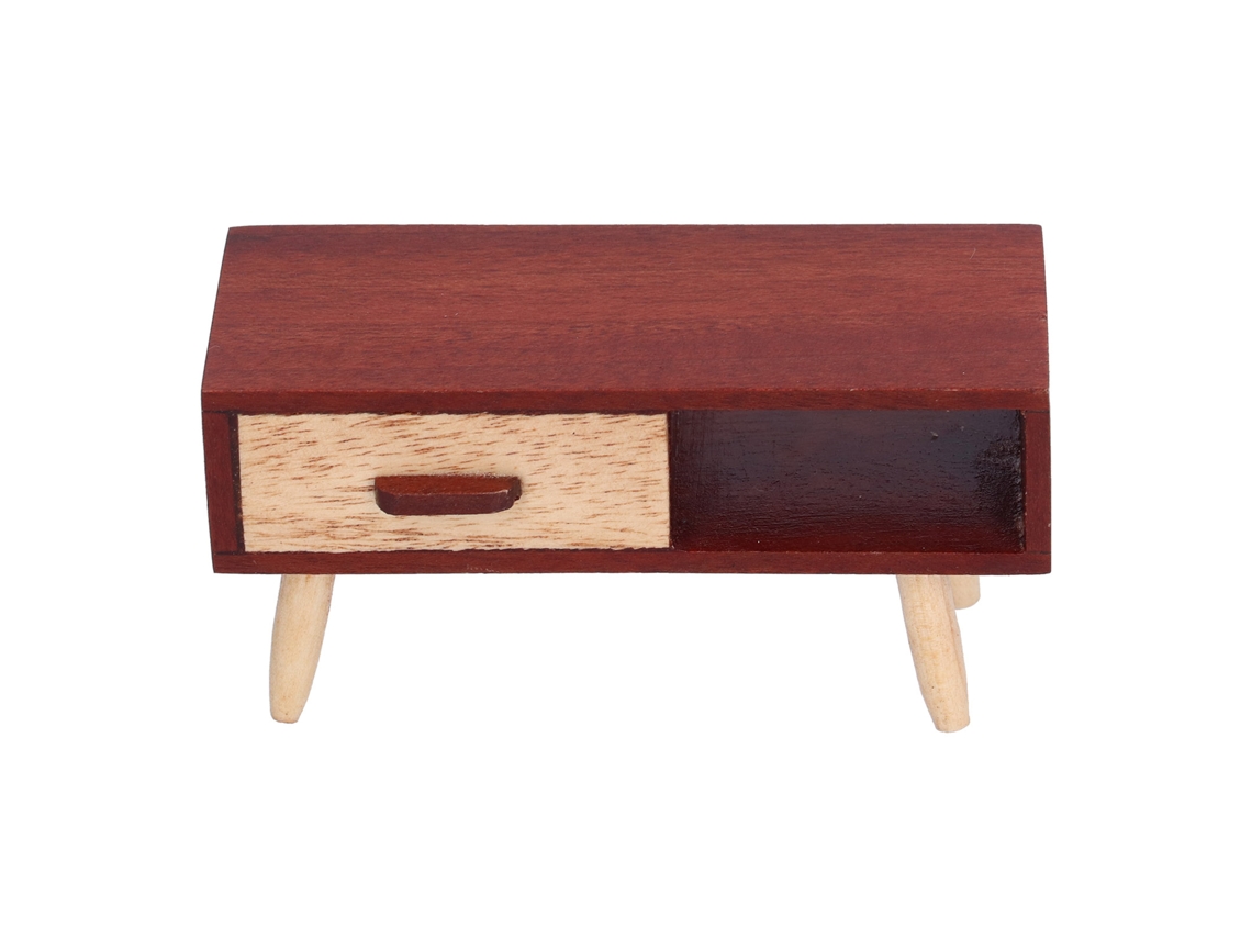 Mali gaveteiro de Tv para Casinha de Boneca Miniatura de Madeira 1:12 Brinquedo Decorativo