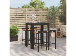 Conjunto de Móveis de Jardim HARLANV1 com Almofadões vime preto
