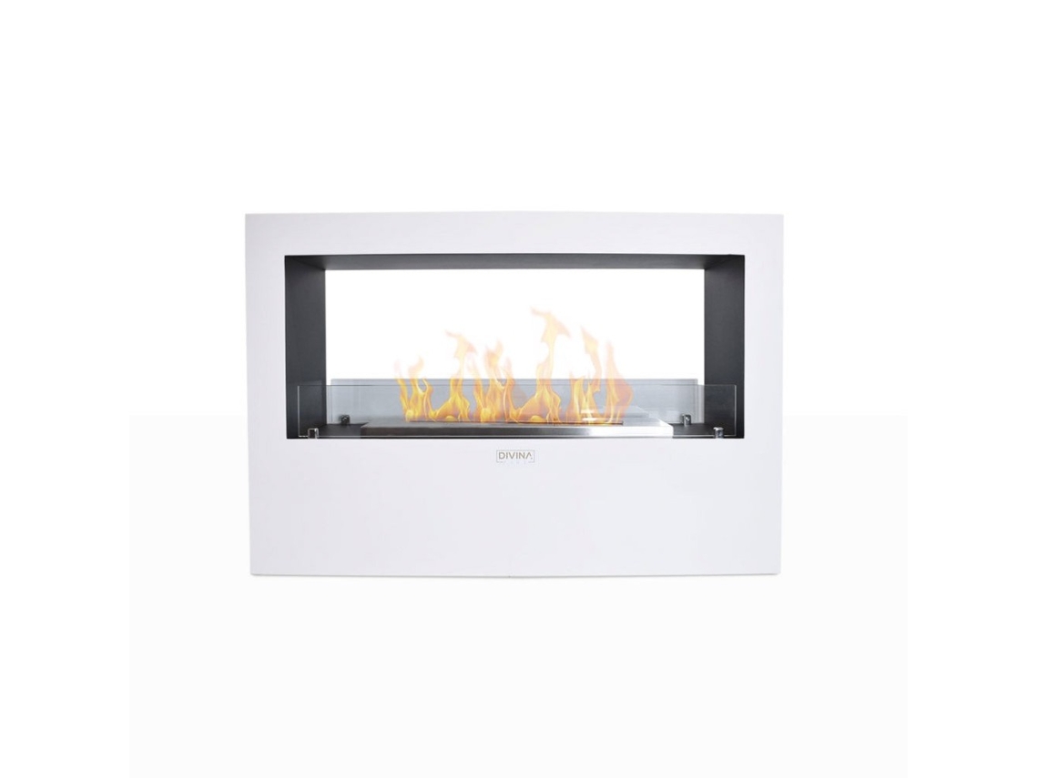Lareira de bioetanol de chão  Giotto S White 100x30x70