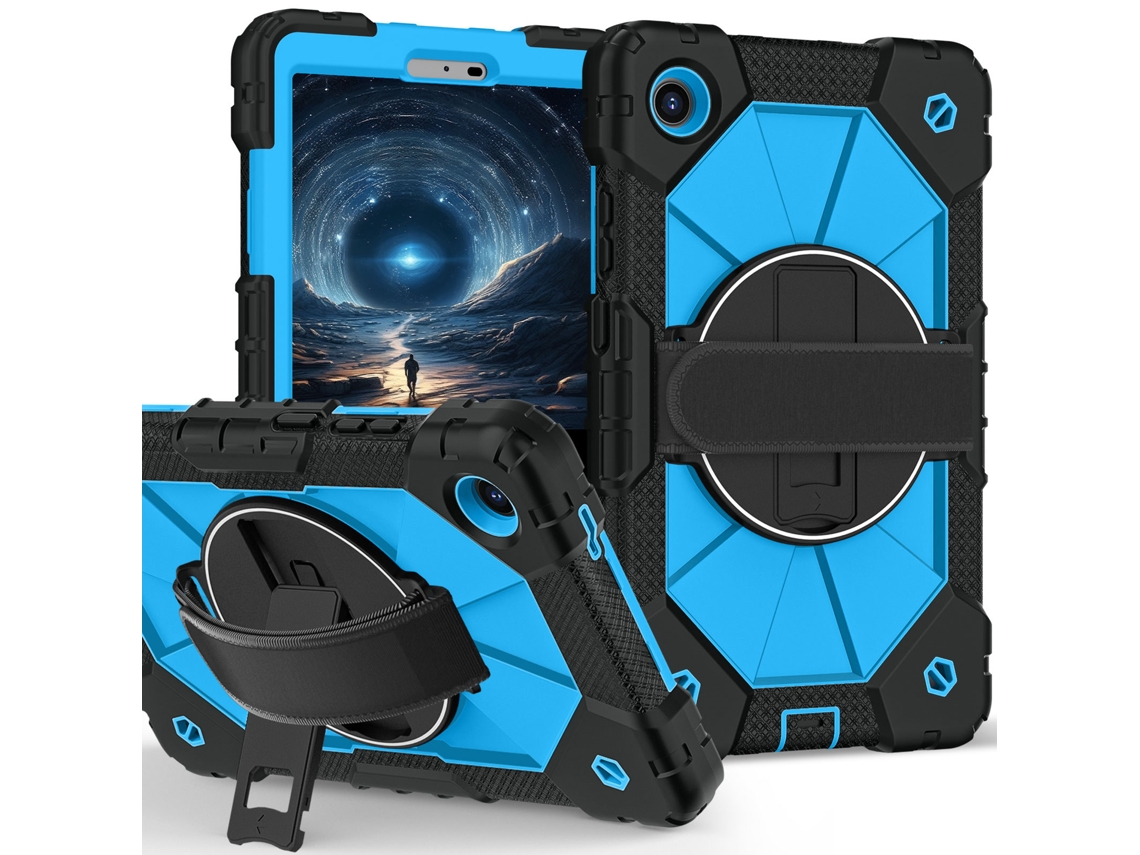 Capa Para Tablet Compatível Com Lenovo Tab One 8.7 Polegadas/k9 Tb305fu Com Compartimento Para Caneta.preto E Azul Ushion (2025)
