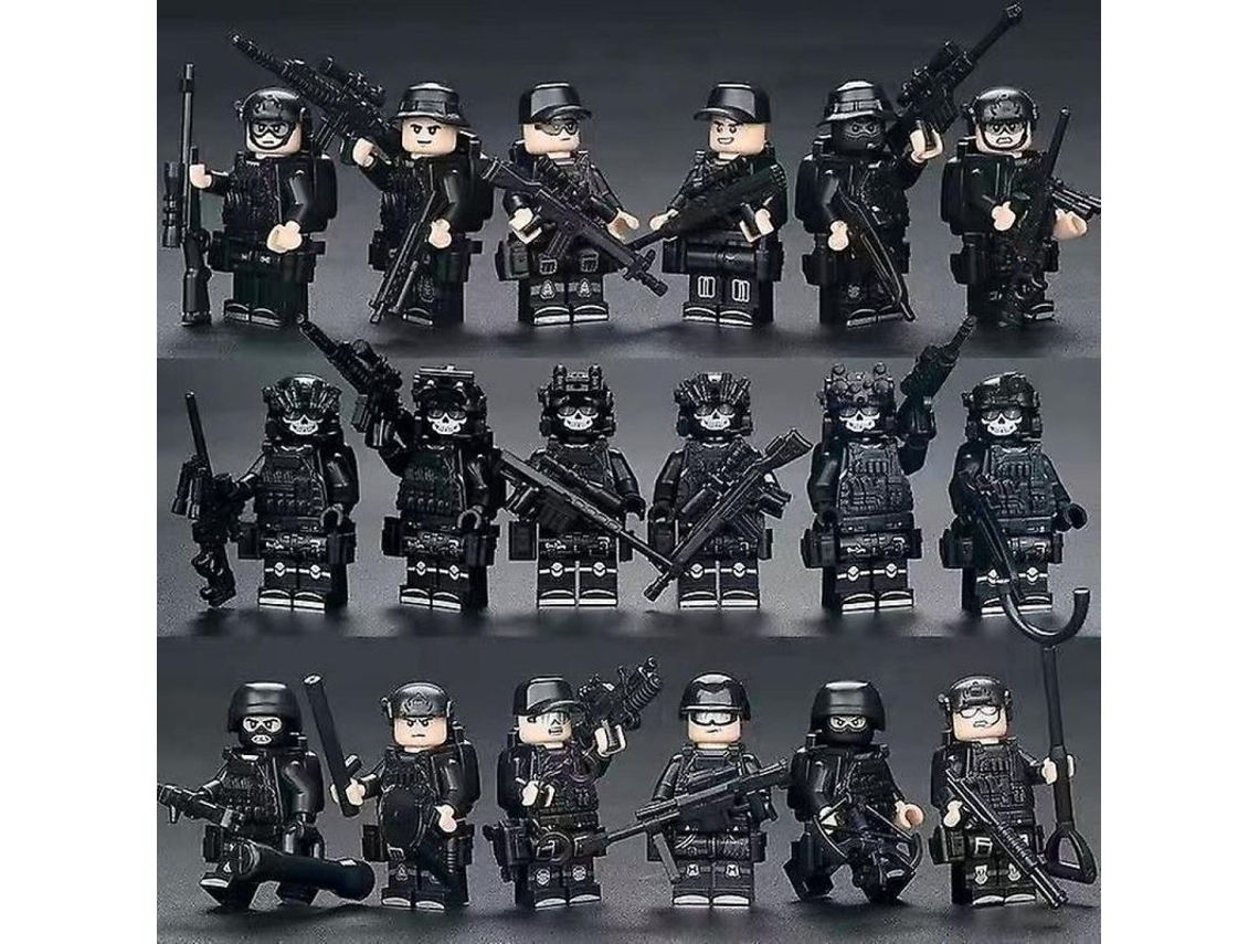 2026 figuras Militares Polícia Especial Blocos de Construção 18 Peças Brinquedo Compatível Abs Crianças Presente Tipo B