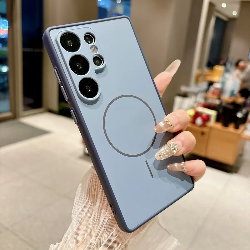 Capa Magnética Rígida Para Celular Galaxy A26 (azul).