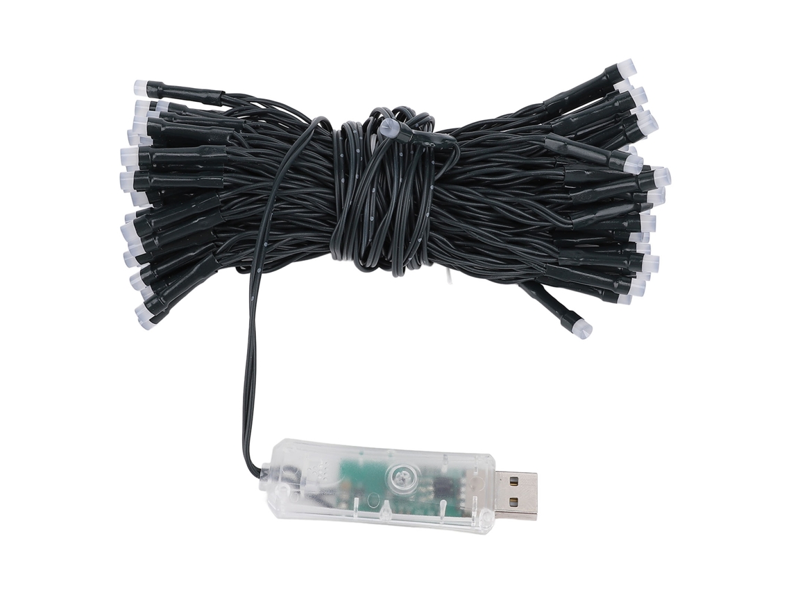 Lâmpada de Natal em fio smart 100 LEDs 10m Bluetooth app controle sincronização música USB RGB | S/MARCA
