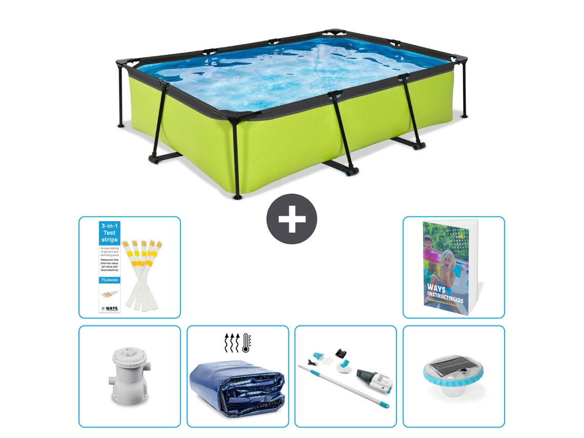 Piscina Exit Retangular 300x200x65 Cm 5 peças S204 EXIT TOYS