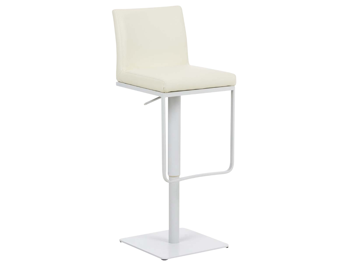 Banco de bar em couro sintético Panama creme/branco CLP