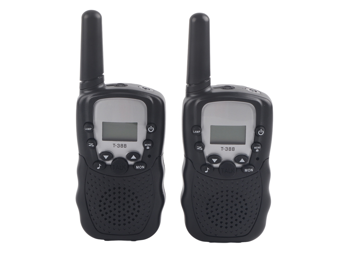Rádio walkie talkie Mali, infantil, alcance 3km, preto