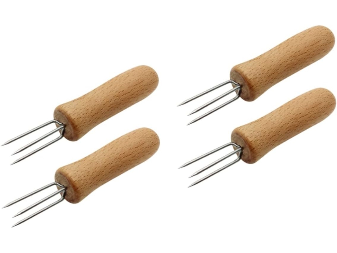Conjunto De 4 Garfos Aço Para Frutas E Churrasco Popetpop Acessórios Cozinha Cebolas Picantes