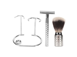 Kit De Escova E Porta-cortador De Cabelo Manual Para Barba Profissional Com Escova De Nylon E Metal