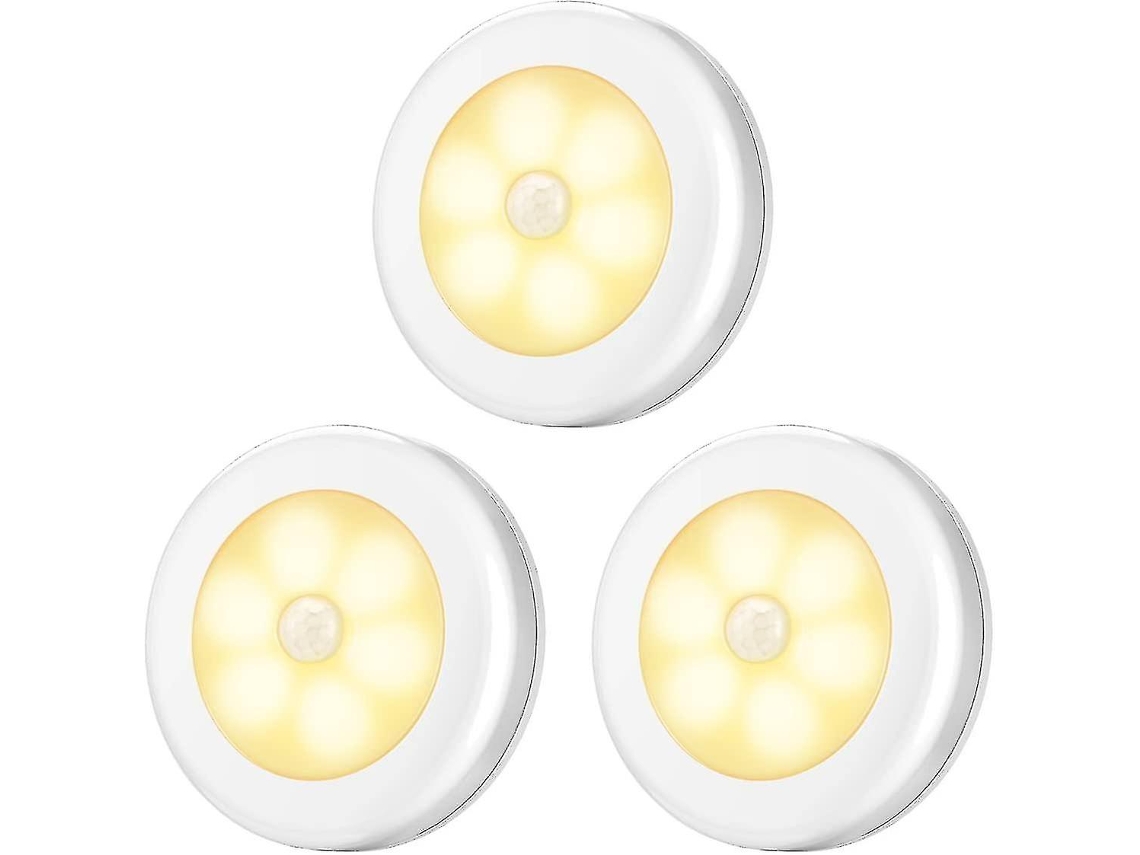 Kit Com 3 Unidades De Lâmpada Led Com Sensor De Movimento, Branco Quente
