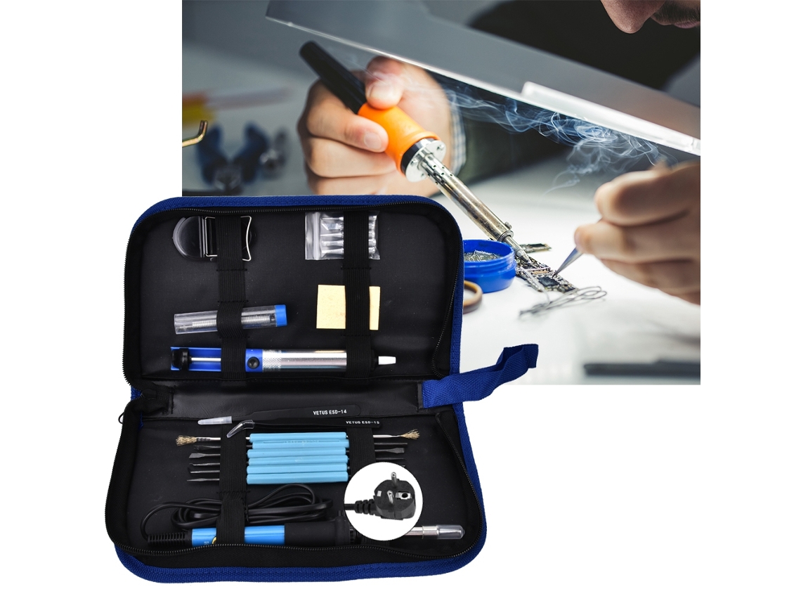 Conjunto De Ferro De Soldar Ajustável De 19 Peças Com Acessórios Laxiscreed Para Soldar E Dessoldar Facilmente