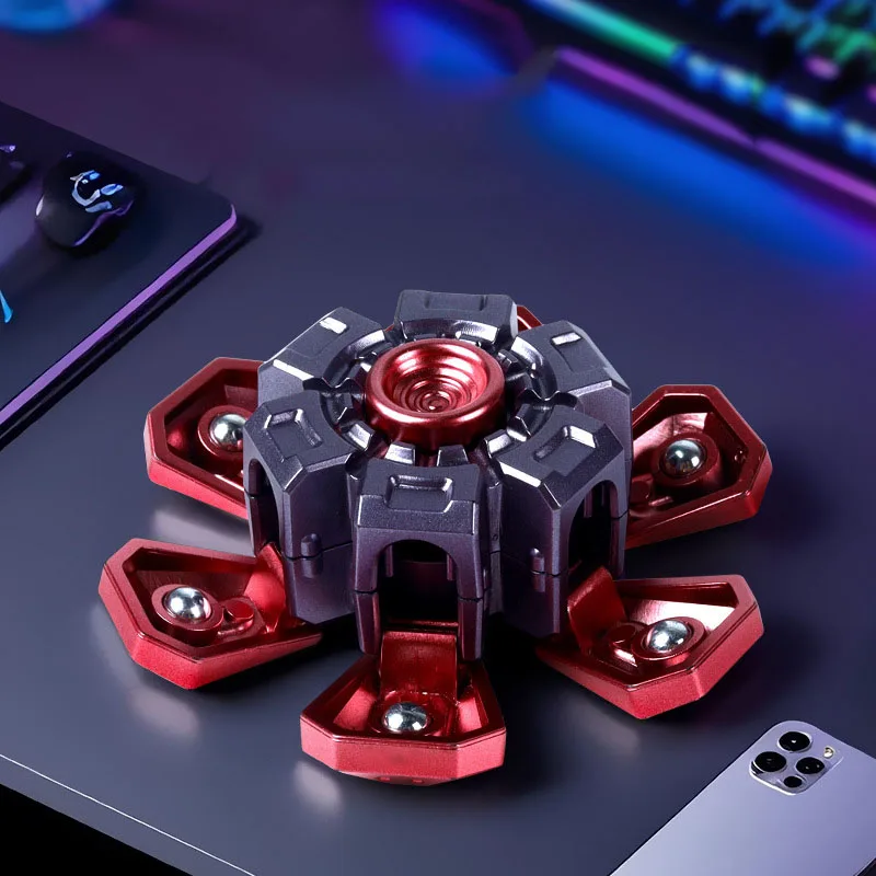 Fidget Spinner, Brinquedo Giratório e Transformável, Educativo e Antiestresse. MDUG (vermelho)