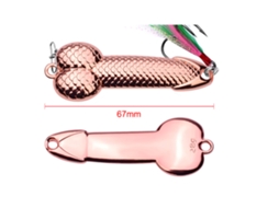 Isca de Pesca com Lure Sequin e Penas 28g Ouro Rosa
