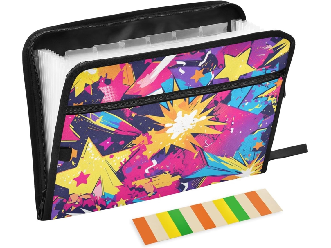 Pasta Expansível Com 13 Bolsos, Tamanho A4 E Carta, Com Fecho De Zíper, Ideal Escola, Casa, Escritório, Sala De