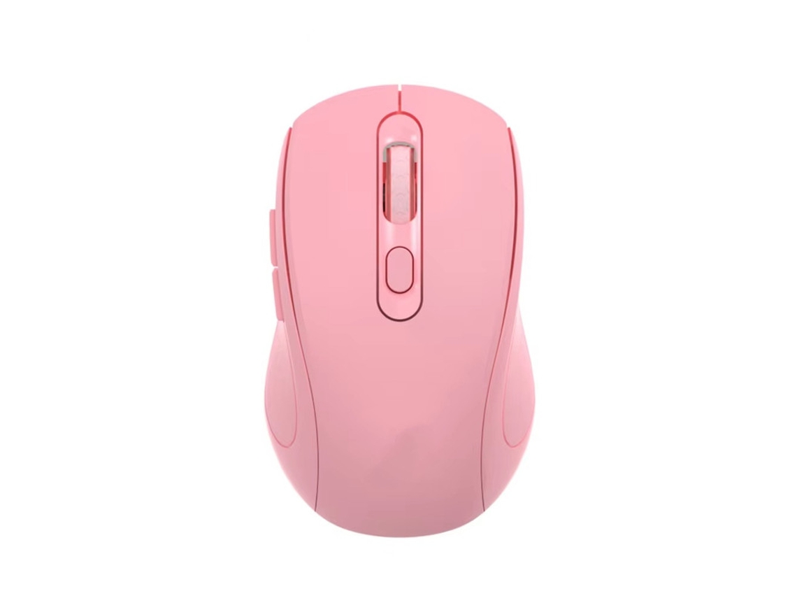 Rato Yizhood W 718 2.4g Silencioso Sem Fios Recarregável Bt Sem Fios Para Jogos De Computador Para Pc Portátil 1600dpi Rosa