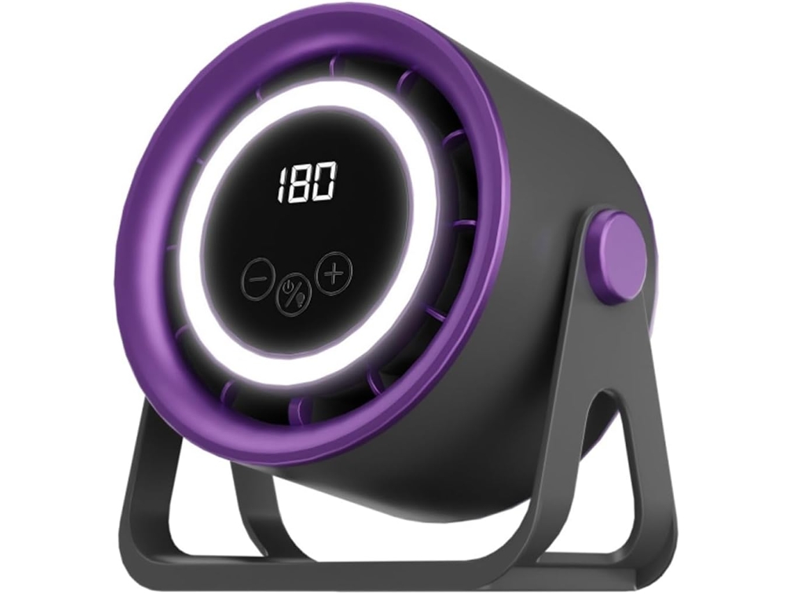 Ventilador De Mesa Recarregável Via Usb Com Clipe, Luz Noturna, 5