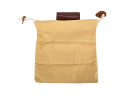 Bolsa de Forrageio de Couro e Lona Dobrável com Cinto para Coleta de Frutas e Camping Khaki S/MARCA