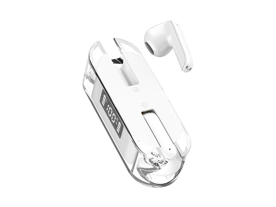 Fones intra auriculares semi intra com estojo transparente EOOCOO