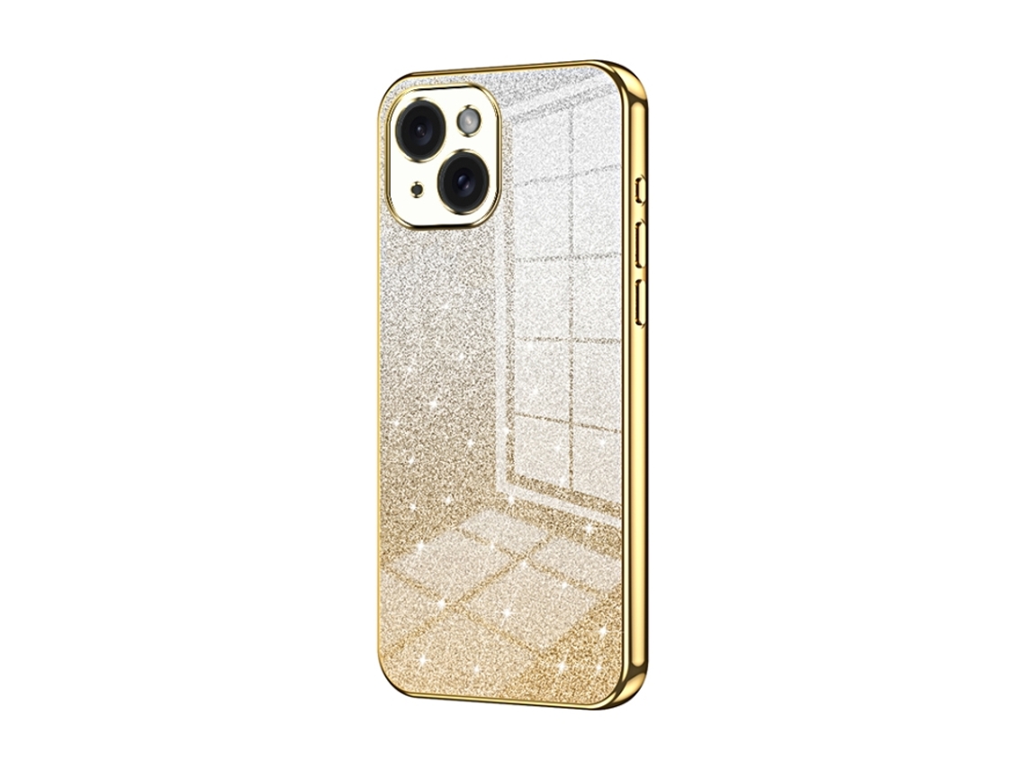 Capa Para Iphone 15 - Glitter Degradê - Acabamento Eletroplaqueado