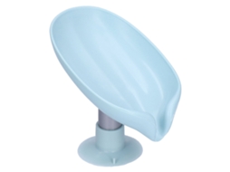 Caixa de sabão em formato de folha azul para armazenamento em banheiro cozinha viagem com silicone abs