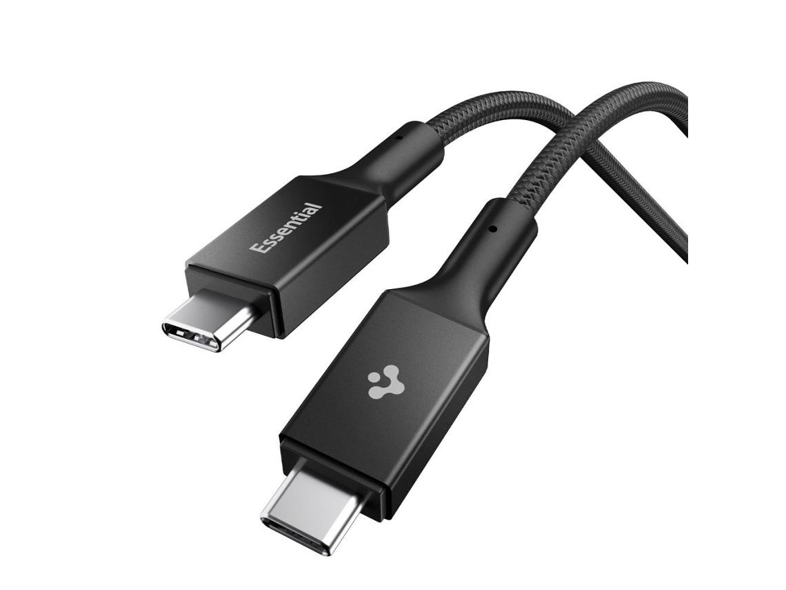 Cabo Spigen Tipo C Para Usb 100w 150cm Para Carregamento Rápido De Celulares.