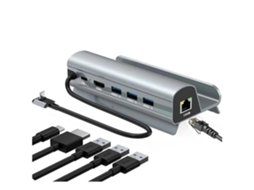 Adaptador Steam Deck 6 Em 1 Usb 3.0 Xwd 8 Prata