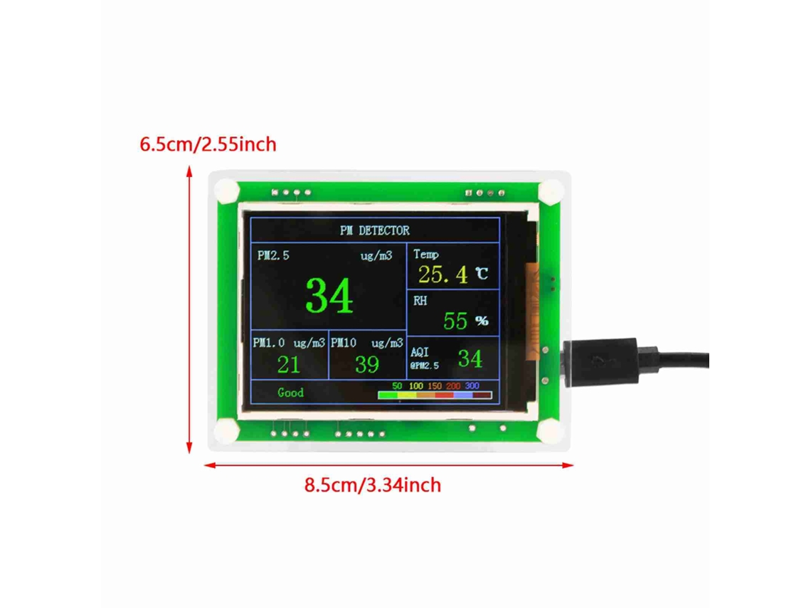 Detector De Qualidade Do Ar Pm2.5 Para Carro E Casa