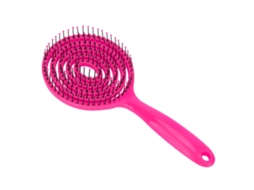 Pente Desembaraçador De Cabelo Com Cabeça Redonda Para Cabelos Cacheados Secos Ou Molhados Antiestático Cor Rosa