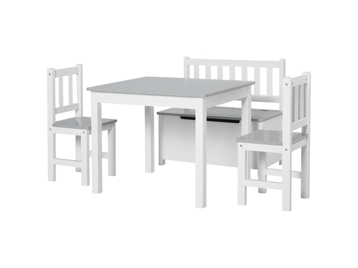 Mesa, Cor Branco E Cinza, Em Madeira, Para Quarto, Para Crianças