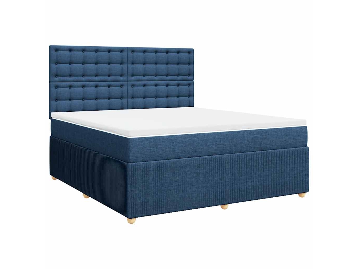 Cama com Molas/colchão 180x200 Cm Tecido Azul MAISON EXCLUSIVE