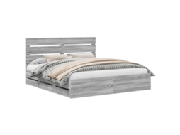 Estrutura de Cama com Cabeceira Carvalho Marrom 75x190cm MAISON EXCLUSIVE