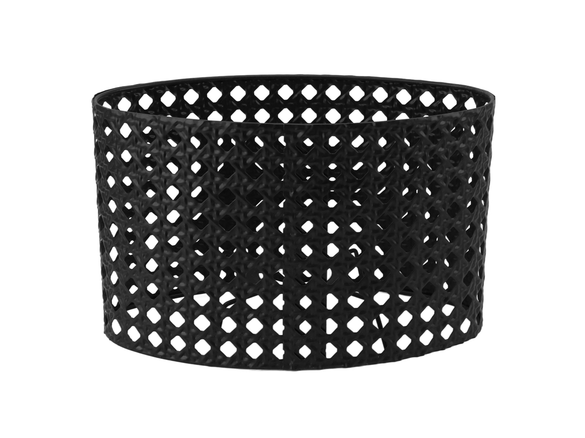 Abajur Oval Metálico Entalhado Compatível Com Soportes E27 E E14 Preto