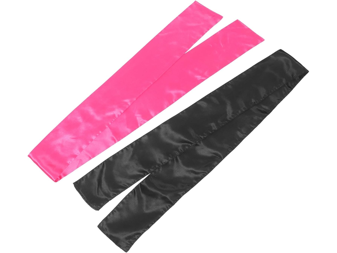 Nuobesty De 2 Faixas De Cetim Largas Para Perucas Sem Presilhas, Rosa 113 E Preta 33