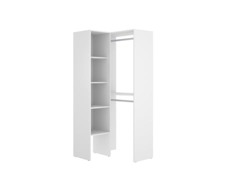 Armário DEKIT Suit com Prateleiras (Branco - Melamina - 186x80x89 cm)