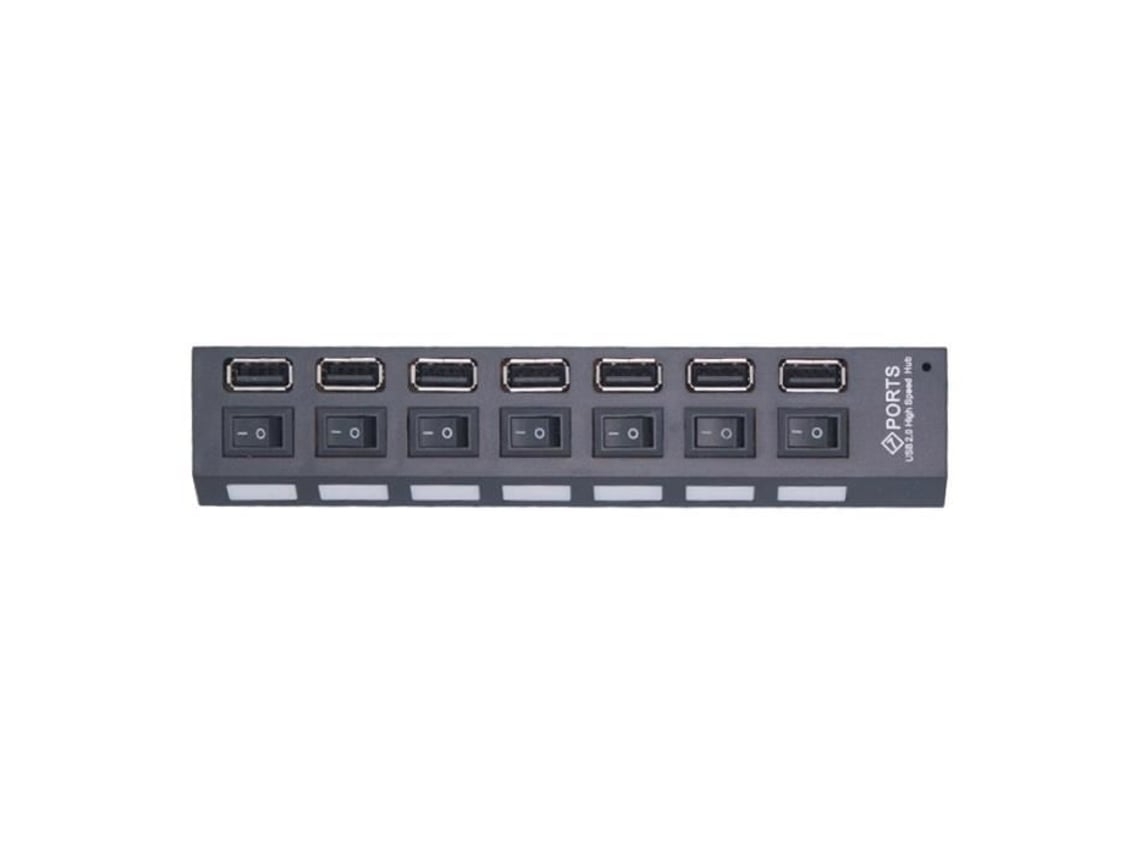 Multi Usb 2.0 Hub Usb 2.0 Splitter Adaptador De Alimentação 4-7 Portas Expansor Múltiplo Usb 2.0 Hub Com Com 7 Portas Preto*