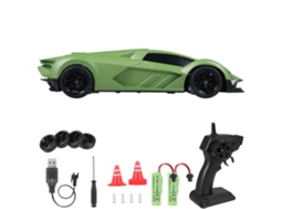 Carro De Controle Remoto 2.4ghz 1:20 4wd Com Luzes Led Pneus De Derrapagem Bateria Recarregável Para Crianças Verde