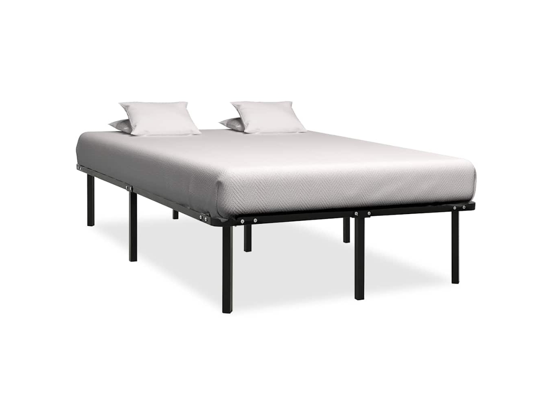 Vidaxl Estrutura de Cama 160x200 Cm Metal Preto