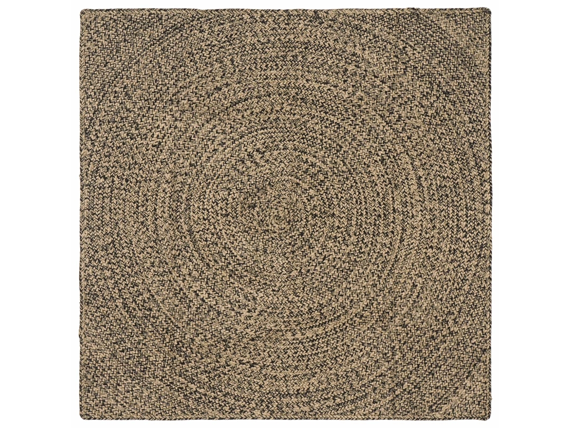 Vidaxl Tapete De Área Natural E Preto 160 X 160 Cm Juta