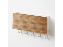Porta Correos Y Llaves De Madera Sin Taladros Con 5 Ganchos Montaje En Pared Para Hogar Decoración Y Organización